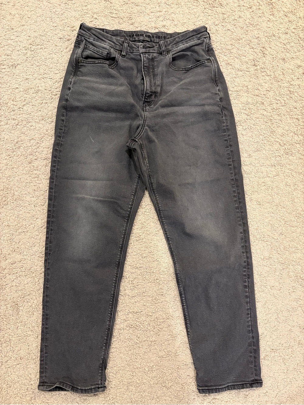 American Eagle Outfitters Stretch Mom Jean Straight Leg Jeans Black Size 12